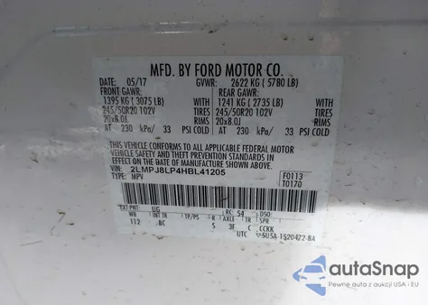 2017 Lincoln Mkx Reserve from USA, damaged, VIN 2LMPJ8LP4HBL41205